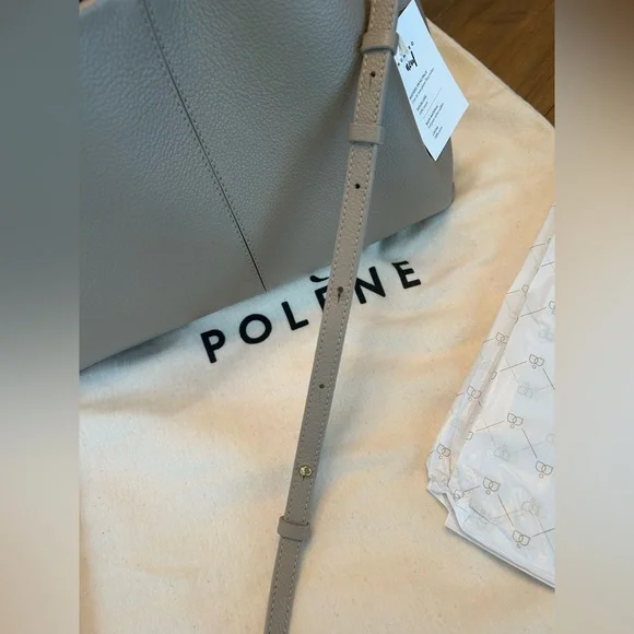 Authentic Polene Numero Neuf handbag in Textured Taupe - Picture 14 of 17